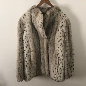 Vintage faux fur snow leopard coat